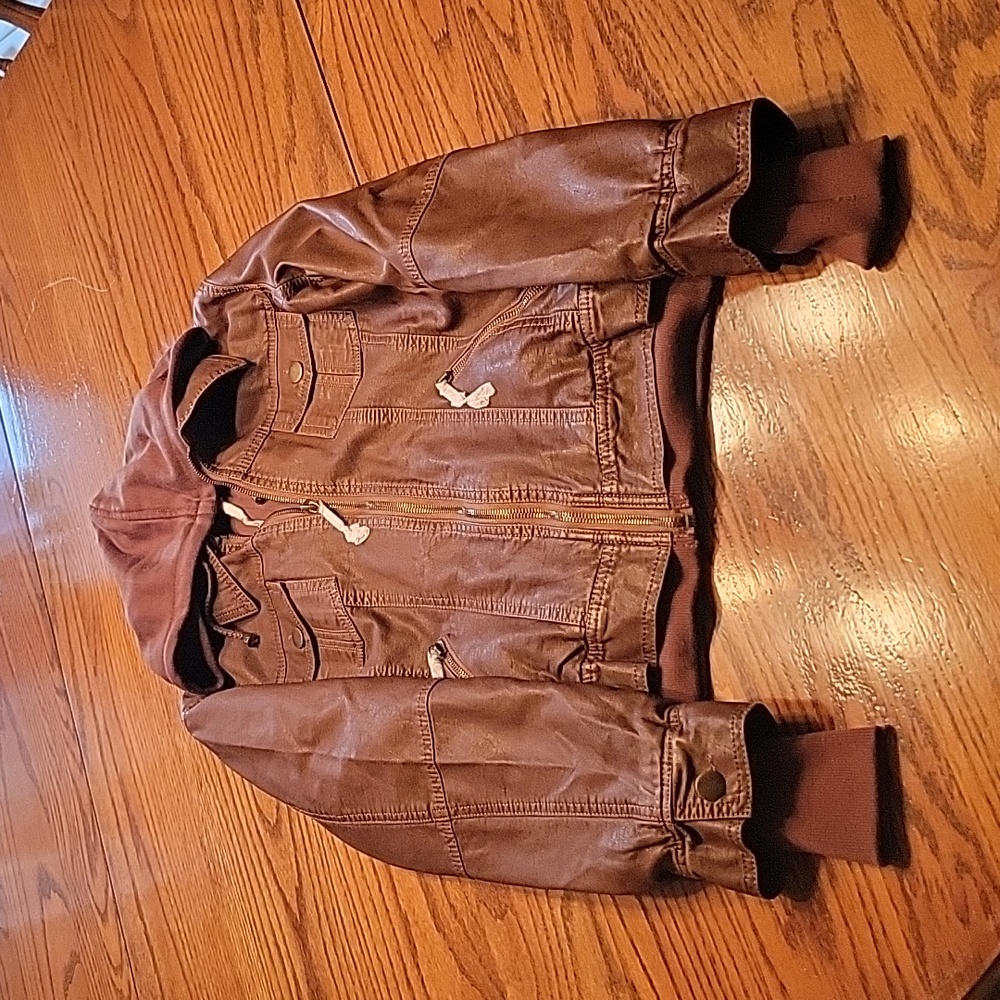 Coalition Vegan Camel Leather Hooded Jacket